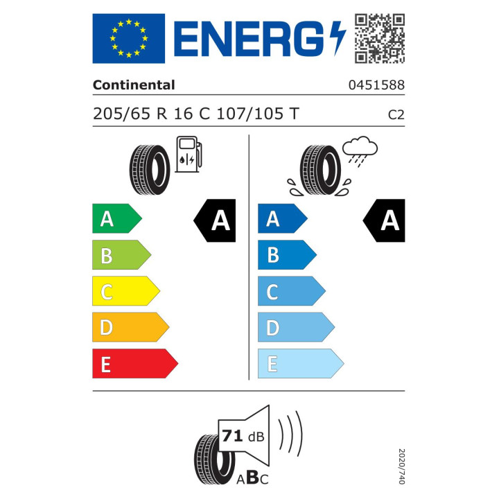 Anvelope vara CONTINENTAL Vancontact eco 205/65R16C 107/105T 8PR